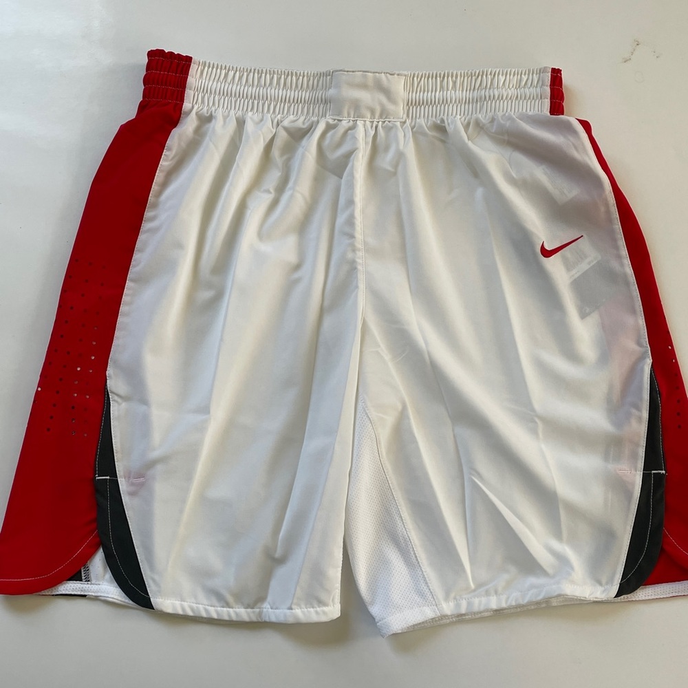 Nike Women’s White and Red Basketball Shorts NWT Size L